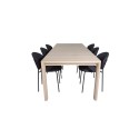 Slider pikenduslaud – valge pesu – 170+40+40 cm + Vault söögitool – must 