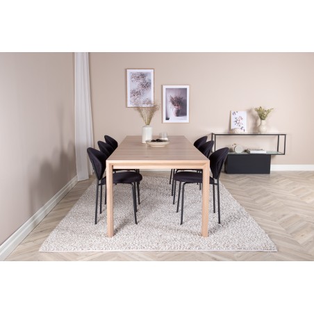 Slider pikenduslaud – valge pesu – 170+40+40 cm + Vault söögitool – must 