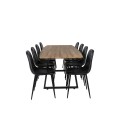 Inca Matbord - Svart / Oljad Ek - 160/200*85*H75+Polar Matstol - Svart / Svart P