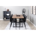 Inca Matbord - Svart / Oljad Ek - 160/200*85*H75+Polar Matstol - Svart / Svart P