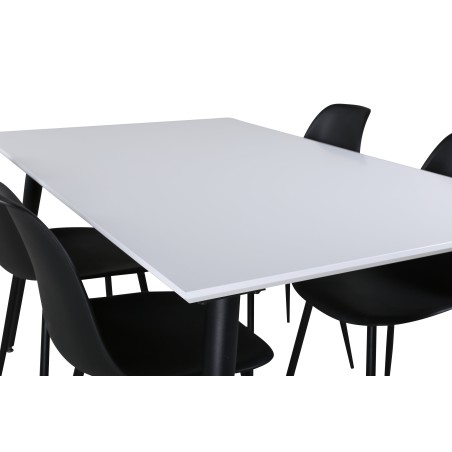 Jimmy söögilaud , must valge HPL + polaarplastist söögitool , mustad jalad must plastik_4