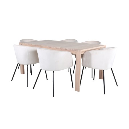 Slider pikenduslaud  – 170+40+40cm + Berit tool – must / beež Velvet_6