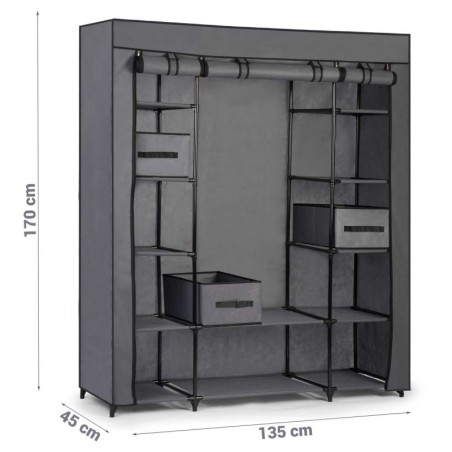 Suur tekstiilist riidekapp sahtlitega grafiit | FreshDesign.ee