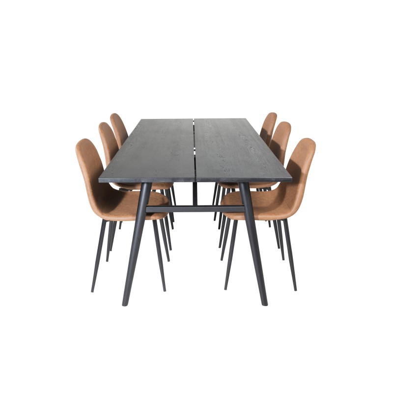 Elegantne pikendatav must harjatud – 195*95+Polar söögitool – pruun / must _6