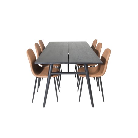 Elegantne pikendatav must harjatud – 195*95+Polar söögitool – pruun / must _6