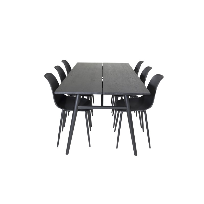 Elegantne pikendatav must harjatud – 195*95+Polar plastikust söögitool – mustad jalad / must plastik_6