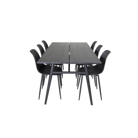 Elegantne pikendatav must harjatud – 195*95+Polar plastikust söögitool – mustad jalad / must plastik_6