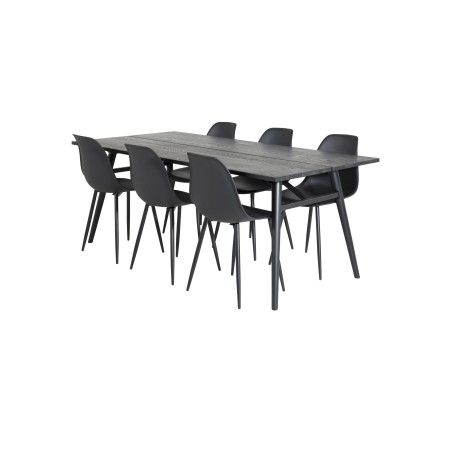 Elegantne pikendatav must harjatud – 195*95+Polar plastikust söögitool – mustad jalad / must plastik_6