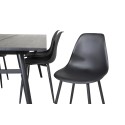 Elegantne pikendatav must harjatud – 195*95+Polar plastikust söögitool – mustad jalad / must plastik_6