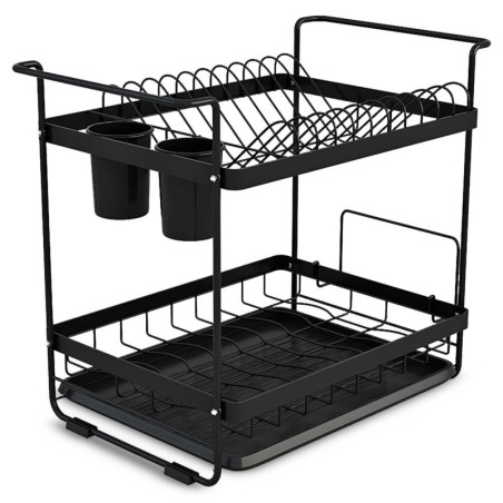 Kahetasandiline nõudekuivatusrest must