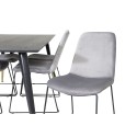 Dipp söögilaud - 180*90cm - must / must messing+Muce söögitool - mustad jalad - hall Velvet_6