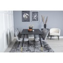 Dipp söögilaud - 180*90cm - must / must messing+Muce söögitool - mustad jalad - hall Velvet_6