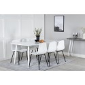 Söögilaud Polar 180 cm - Valge plaat / valged jalad + Arctic söögitool - mustad jalad - valge plastik_6