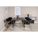 Dipp söögilaud - 180*90cm - Must / Must Brass+Nool tugitool - Messingist jalad - Black Velvet_6