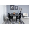 Dipp söögilaud - 180*90cm - Must / must messing+Polar Diamond söögitool - Mustad jalad - Black Velvet_6