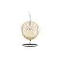 Viga - ümmargune ripptool - must raam / Natur Wicker / valkjas padi