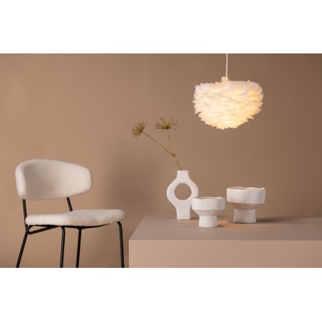Nicola - Väike ripplamp - Valge / valge kunstsulg