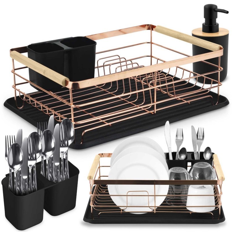 Nõudekuivatusrest must gold | FreshDesign.ee