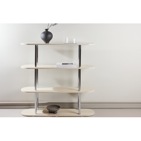Zino riiul 120x30x116 cm - Hõbedane kroom / MDF lakiga maal