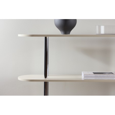 Zino riiul 120x30x116 cm - Hõbedane kroom / MDF lakiga maal