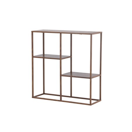 Staal raamaturiiul 80x26x81 cm - terasraam pähkel / MDF 3D paberiga