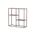 Staal raamaturiiul 80x26x81 cm - terasraam pähkel / MDF 3D paberiga