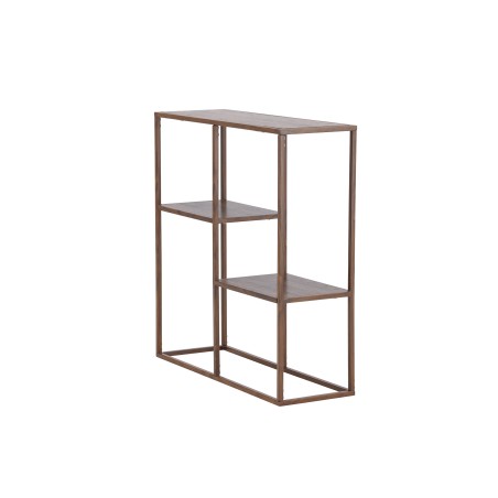 Staal raamaturiiul 80x26x81 cm - terasraam pähkel / MDF 3D paberiga