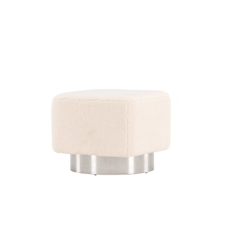 Newtoni ottoman/tumba – hõbedane / valkjas fliis