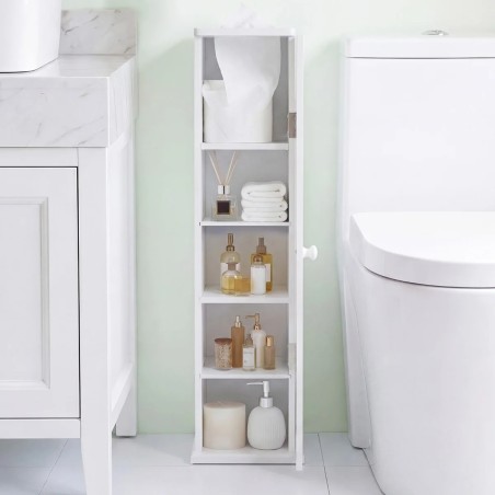 2 vannitoakapi komplekt 3 eemaldatava riiuliga, laius 16cm, wc-kapp, valge