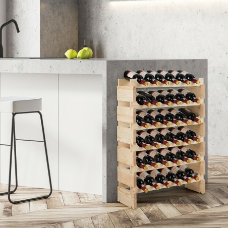 36 pudelit virnastatav puidust modulaarne veiniriiul