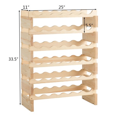 36 pudelit virnastatav puidust modulaarne veiniriiul