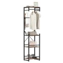 Riiulitega riidenagi Eraldiseisev õhuke 6 konksuga - Rustic Brown
