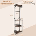 Riiulitega riidenagi Eraldiseisev õhuke 6 konksuga - Rustic Brown