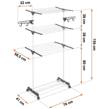 Pesukuivatusrest, kokkupandav, delia, valg... | FreshDesign.ee