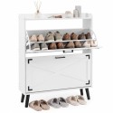 Kingakapp 2 rippsahtliga, eraldiseisev jalatsiriiul, 80 x 24 x 103 cm, valge