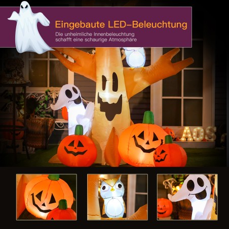 Täispuhutav valgustusega Halloweeni kummituspuu, 120/240 cm