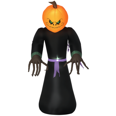 210 cm täispuhutav kõrvits-kummitus, LED-valgustusega õudusttekitav Halloweeni kaunistus, veekindel täispuhutav figuur 