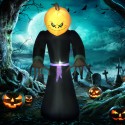 210 cm täispuhutav kõrvits-kummitus, LED-valgustusega õudusttekitav Halloweeni kaunistus, veekindel täispuhutav figuur 
