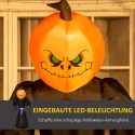 210 cm täispuhutav kõrvits-kummitus, LED-valgustusega õudusttekitav Halloweeni kaunistus, veekindel täispuhutav figuur 