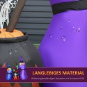 Täispuhutav nõia ja katla figuur – LED-valgustusega Halloweeni-kaunistus, polüester, 170 x 60 x 180 cm