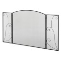 Kaminasirm, 3-osaline, kokkupandav, painduv, metallist, must, 132,5 x 76,5 cm