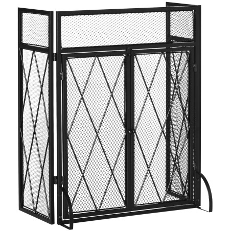 Kokkupandav kolmeosaline sädemekaitse, 120 cm x 79 cm, must