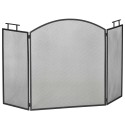 Kokkupandav kaminasirm / sädemekaitse – metall – 110 x 24 x 76,5 cm – must