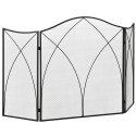 Kaminasirm sädemekaitsega, kolmeosaline, metallraam, pinnakattega viimistlus, 108 x 2 x 76 cm, must