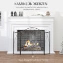 Kaminasirm sädemekaitsega, kolmeosaline, metallraam, pinnakattega viimistlus, 108 x 2 x 76 cm, must