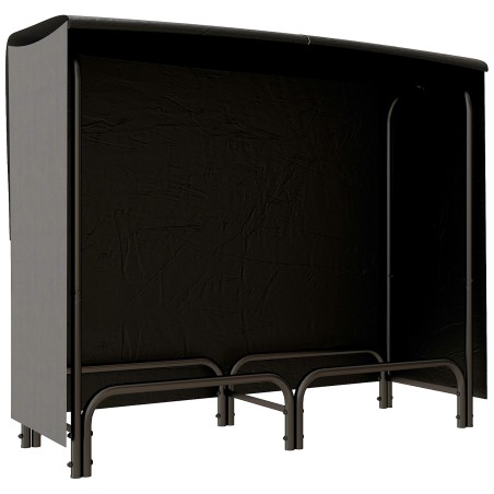 Küttepuude hoidik, 0,33 m³, koos kandekoti ja kattega, metallraam, kandevõime kuni 150 kg, 120 x 36 x 99 cm, must