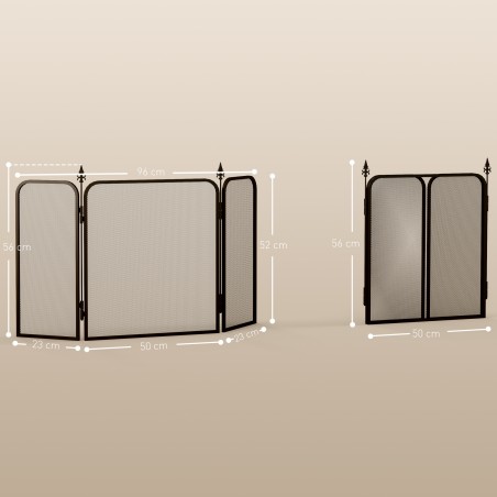 Kokkupandav metallist sädemekaitse kaminale, 96 × 1,3 × 56 cm