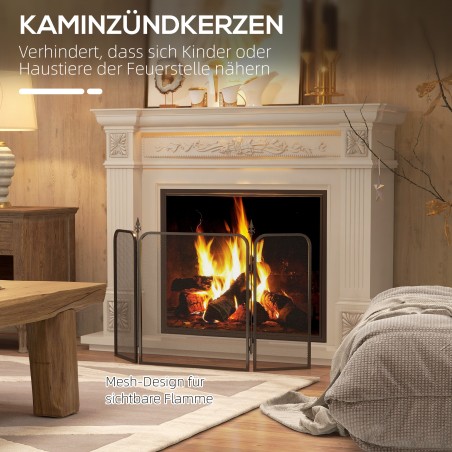Kokkupandav metallist sädemekaitse kaminale, 96 × 1,3 × 56 cm