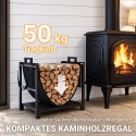 Küttepuude hoidik 47,5 x 33 x 44 cm – kõrgendatud alusega hoidik ja lõuendist kandekott (kuni 50 kg) 