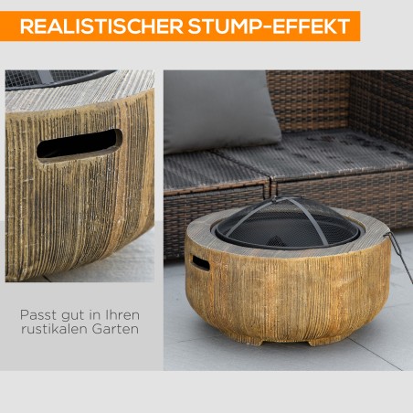 Kännukujundusega lõkkealus sädemevõre ja söerestiga, Ø61,5 × 39 cm